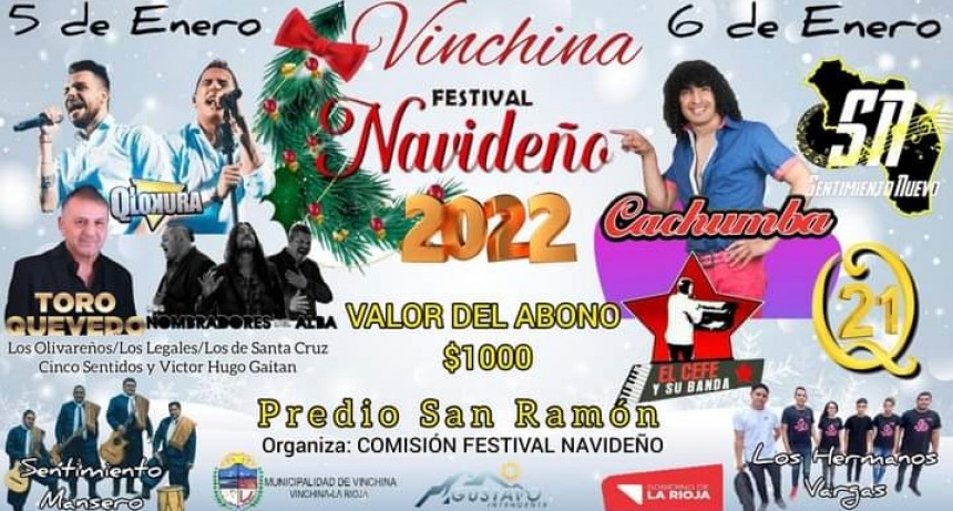 Ya se pueden comprar los abonos para el Festival Navideño Vinchina 2022