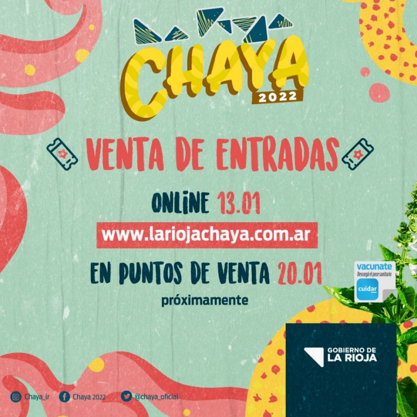 Arranca este jueves la venta online de entradas para La Rioja Chaya 2022 