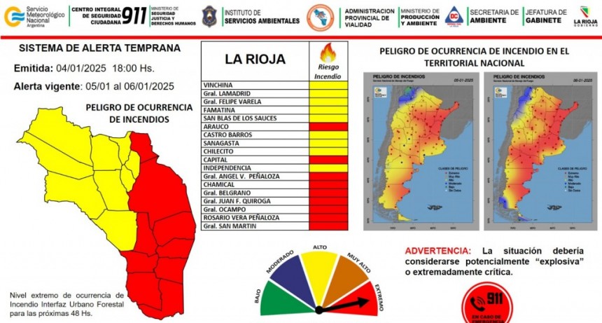 La Rioja en alerta por alto riesgo de incendios forestales