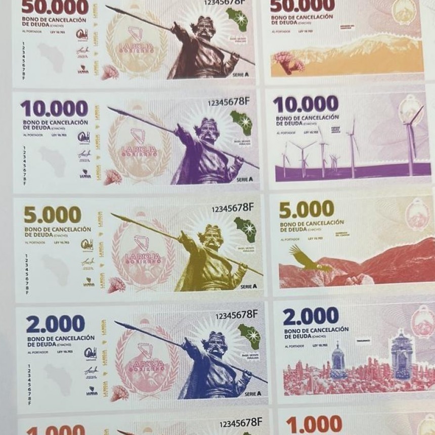 Se conocieron los diseños de la cuasimoneda riojana