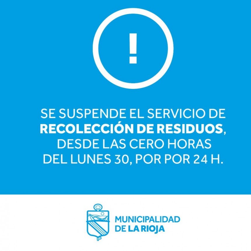 El municipio suspende la recolección de residuos por 24 horas