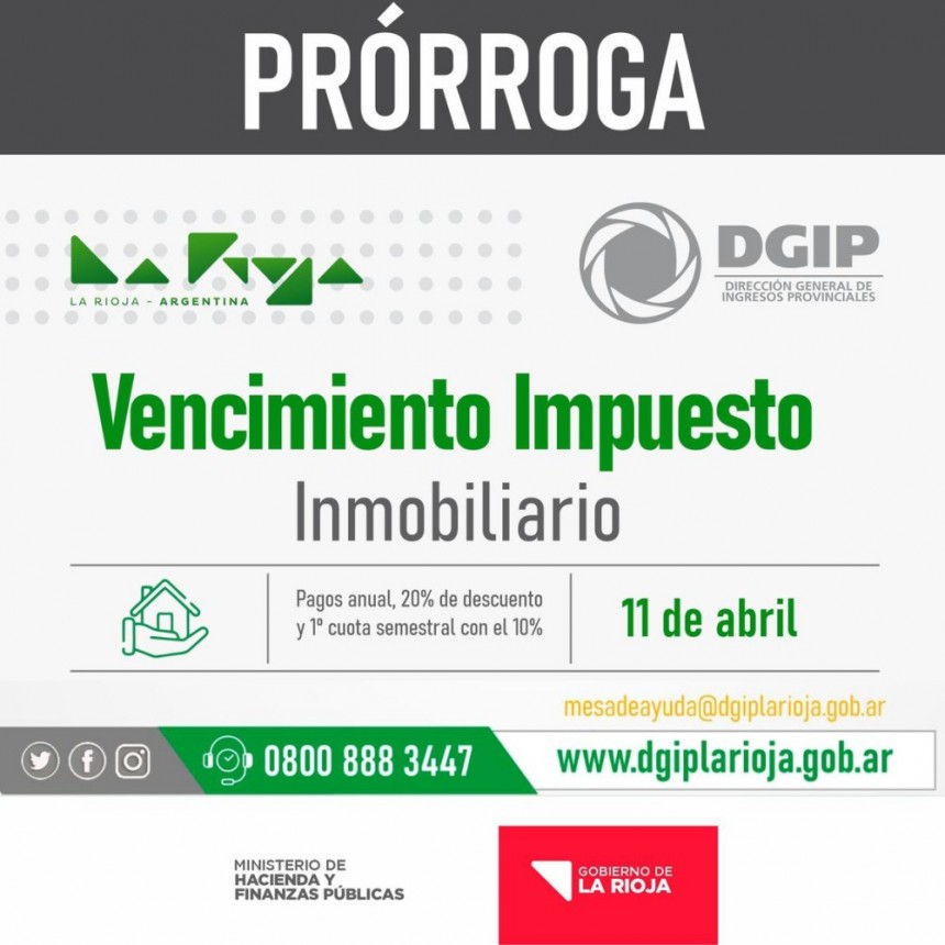 Nueva prórroga del vencimiento del impuesto inmobiliario