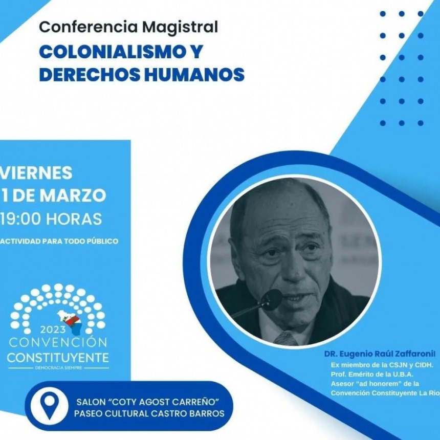 Disertarán Eugenio Zaffaroni y Gustavo Ferreyra en el Paseo Cultural