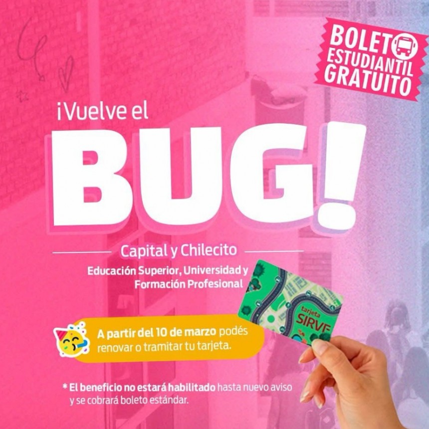 Desde este lunes se podrá tramitar el Boleto Universitario Gratuito