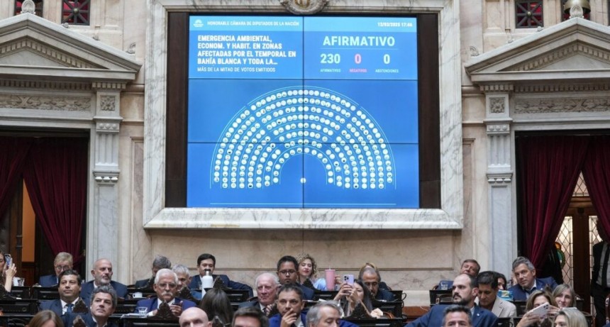 Con el voto afirmativo de todo el Congreso, Bahía Blanca fue declarada en emergencia ambiental, económica y habitacional