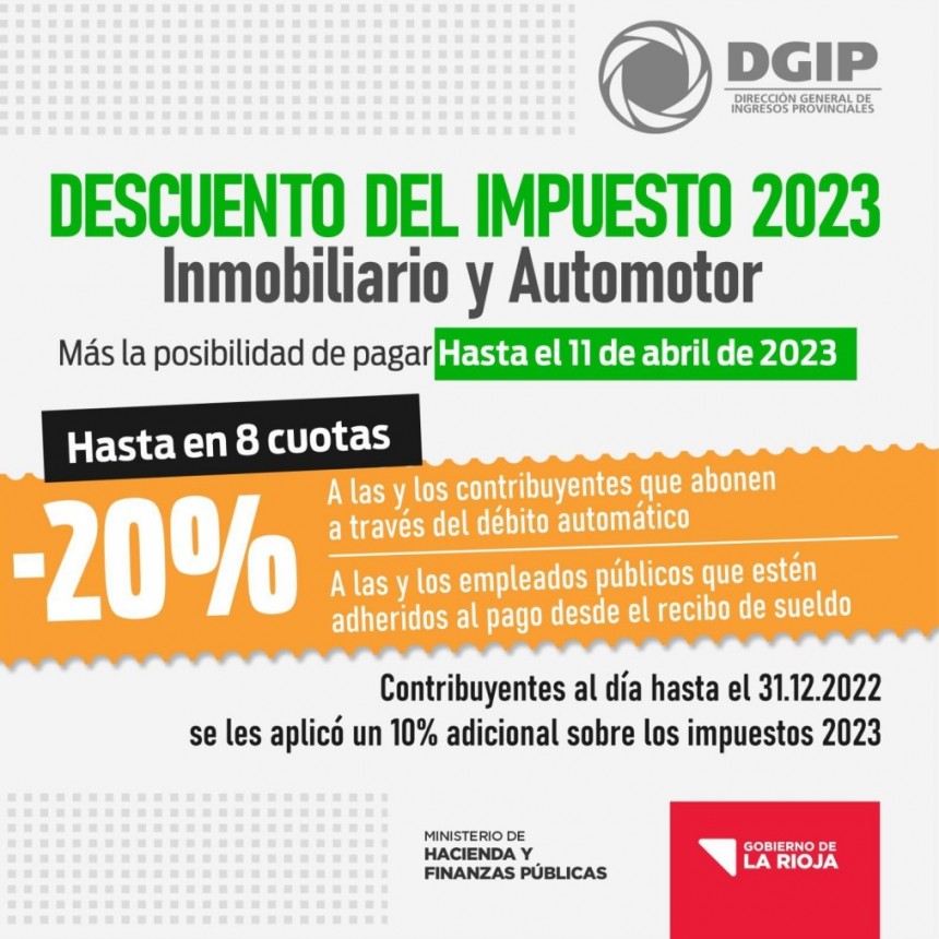 DGIP informa modalidades  de descuento para contribuyentes