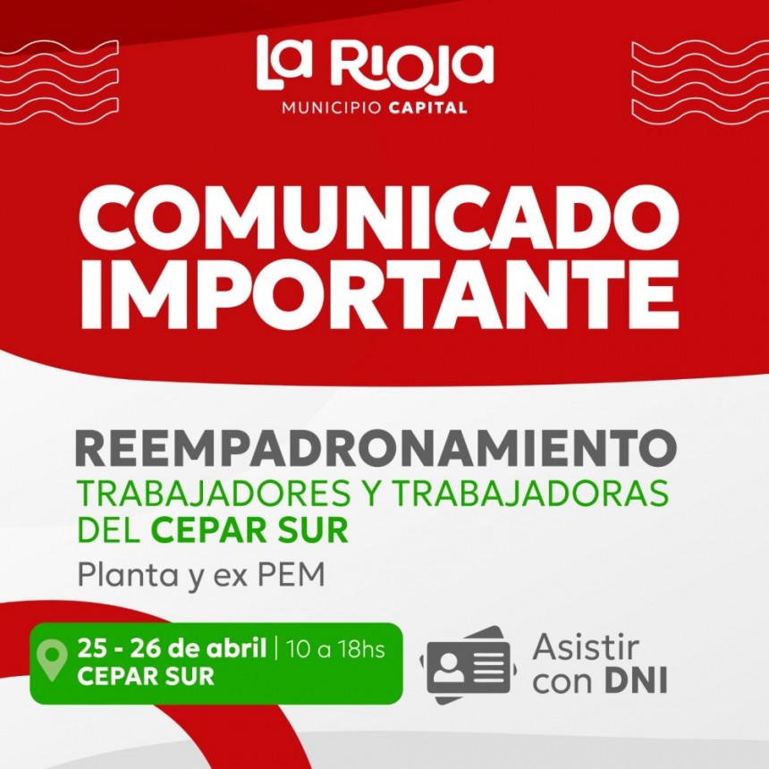 Comenzó el reempadronamiento de trabajadores municipales