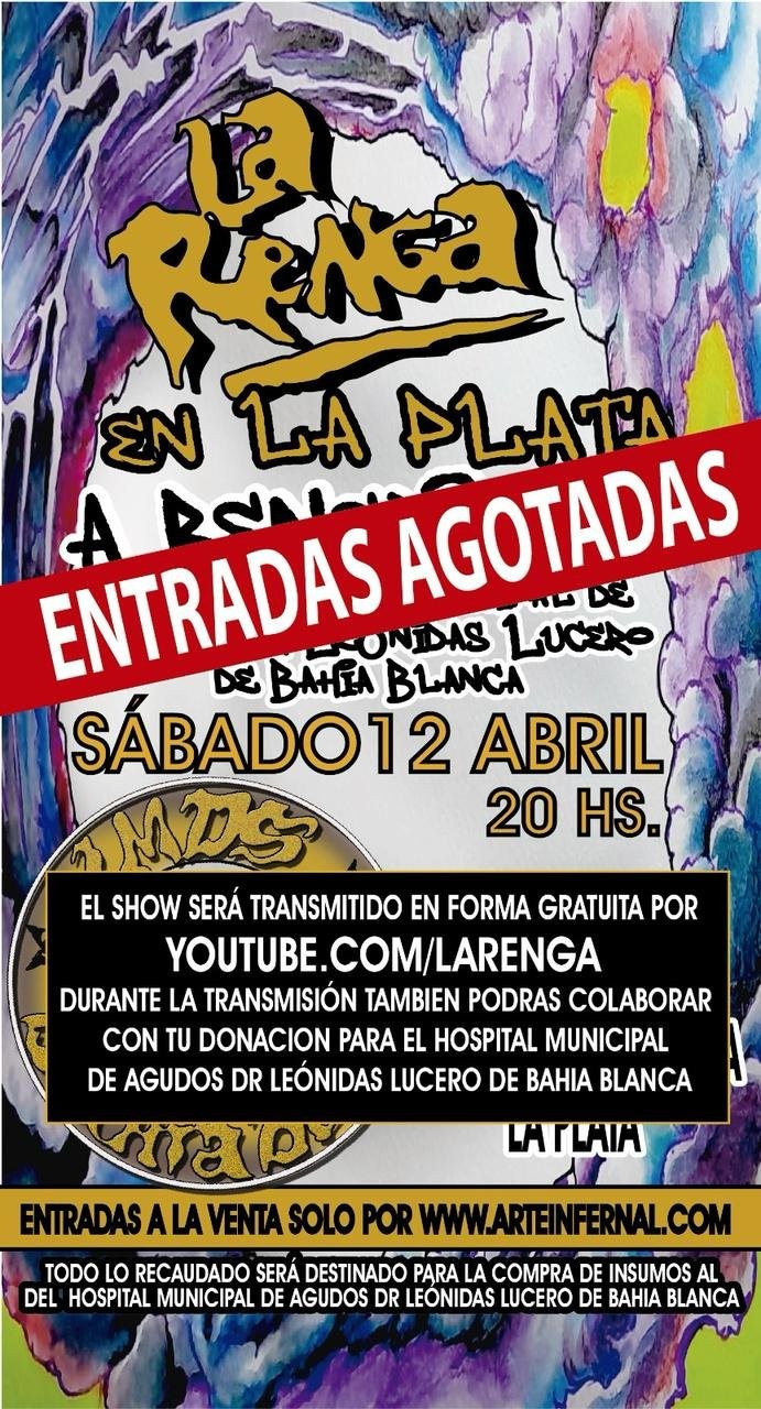 La Renga realiza un show a beneficio de Bahía Blanca con entradas agotadas
