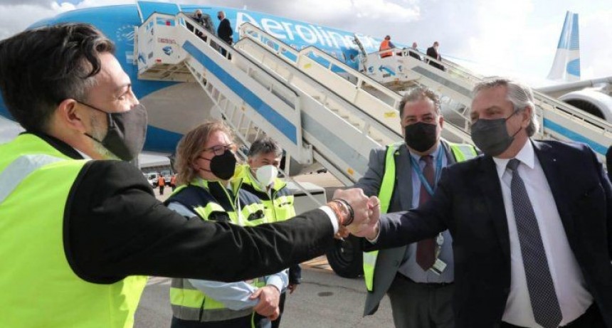 El presidente Alberto Fernández llegó a Madrid