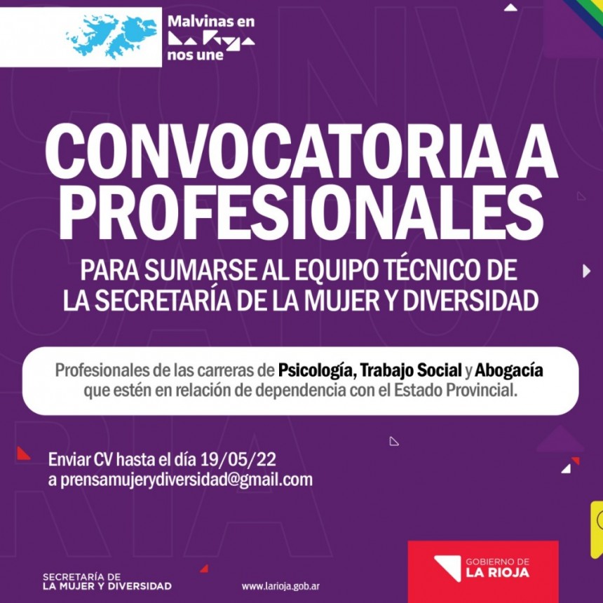 Convocan a profesionales de distintas disciplinas