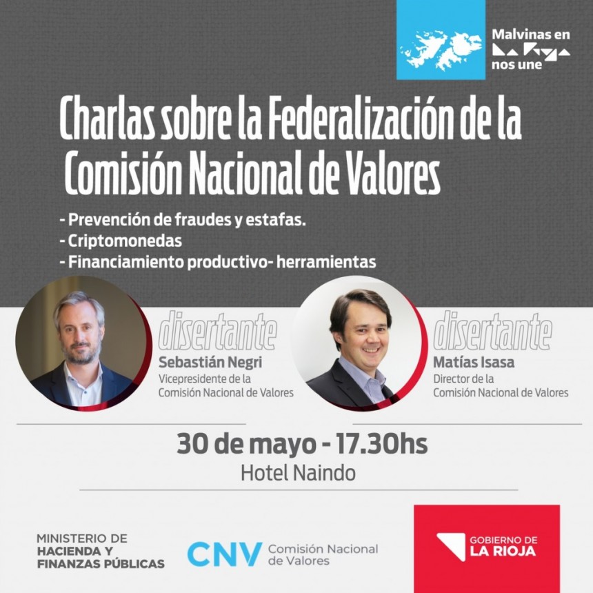 Autoridades de la Comisión Nacional de Valores disertarán en nuestra ciudad