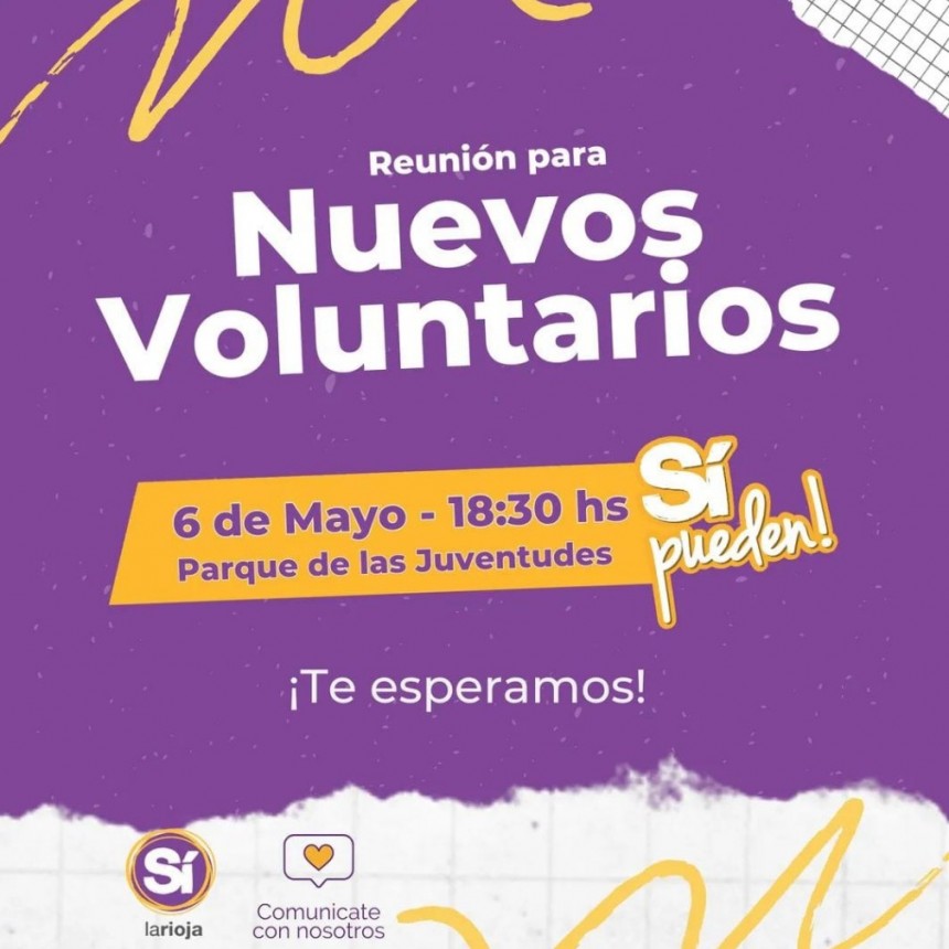 Fundación Sí La Rioja convoca a nuevos voluntarios y voluntarias 