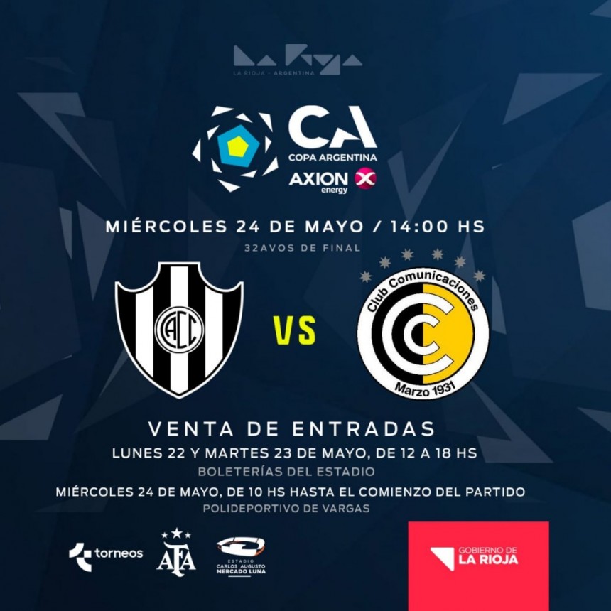Copa Argentina: Continúa la venta de entradas para el partido Central Córdoba vs. Comunicaciones 