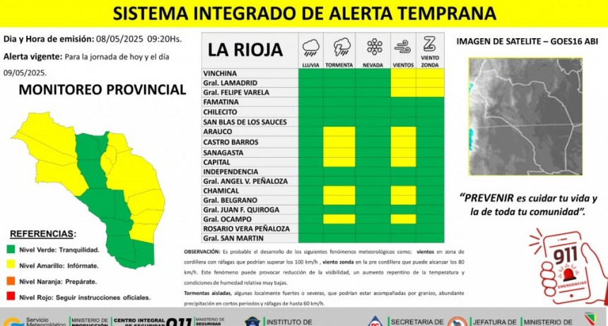 Rige alerta por tormentas fuertes y vientos intensos en La Rioja