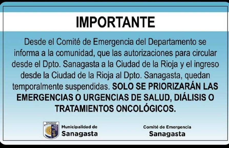 Municipios suspenden autorizaciones para viajar a la capital
