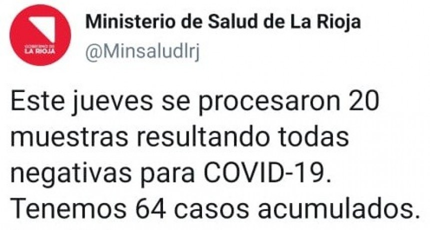 Continúan sin registrarse nuevos casos de COVID-19 en La Rioja
