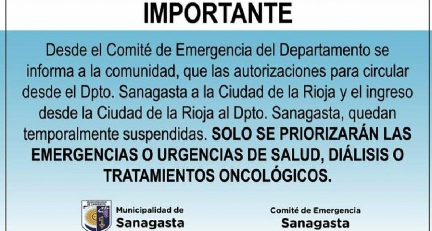 Municipios suspenden autorizaciones para viajar a la capital