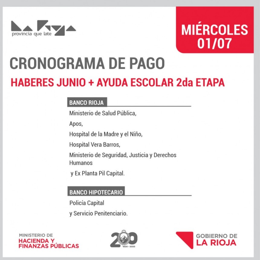 Comienza este miércoles el pago de sueldos