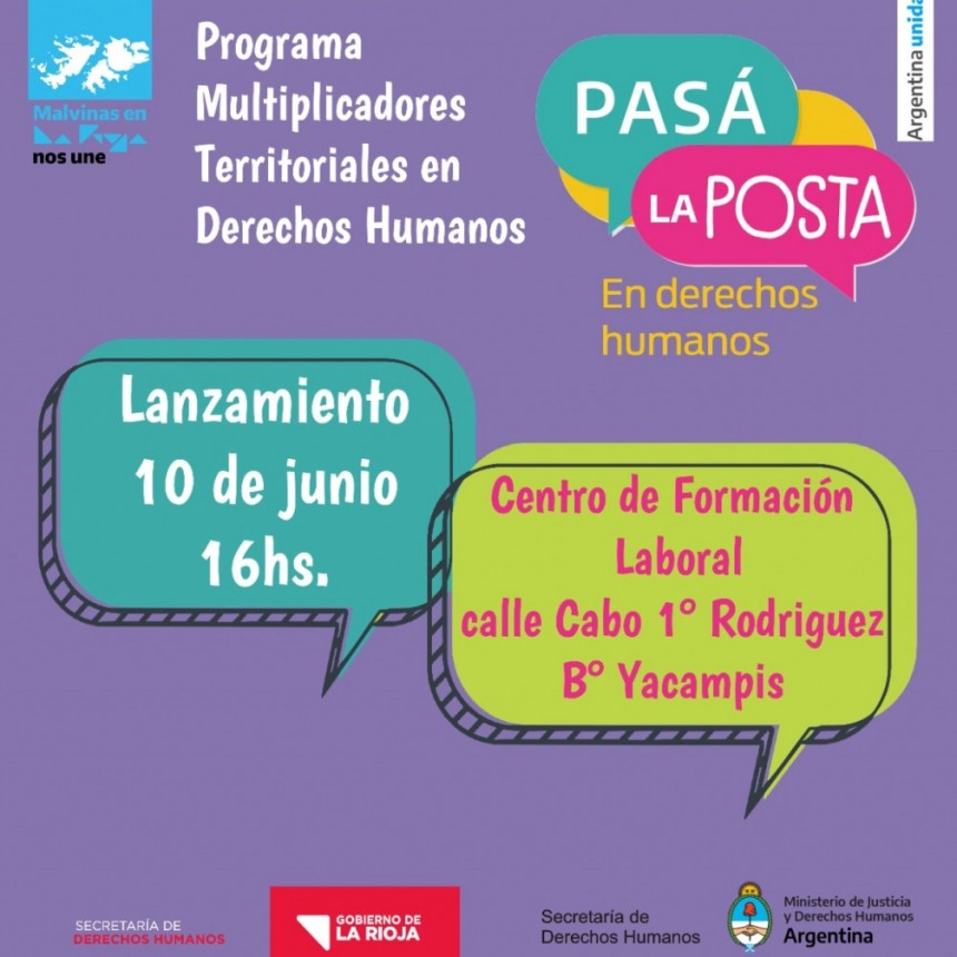 Se realiza este viernes el acto de lanzamiento del Programa para Multiplicadores Territoriales en Derechos Humanos