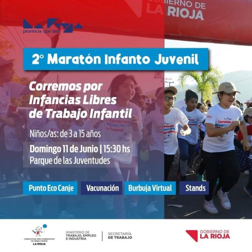En el Parque de las Juventudes realizan una maratón para concientizar sobre las consecuencias del trabajo infantil