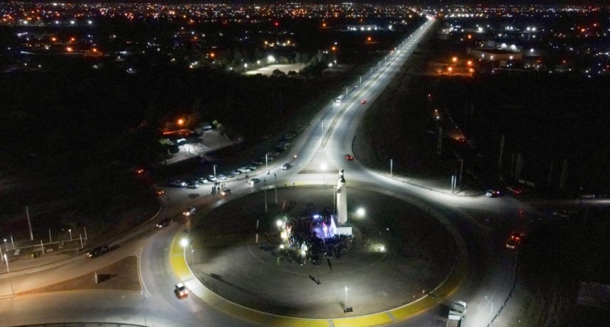 Se inauguró luminaria en rutas 38 y 75
