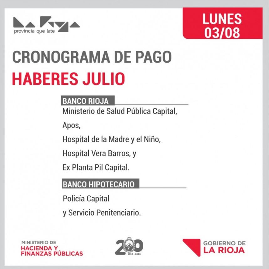 Comienza el pago de sueldos a la APP y municipios