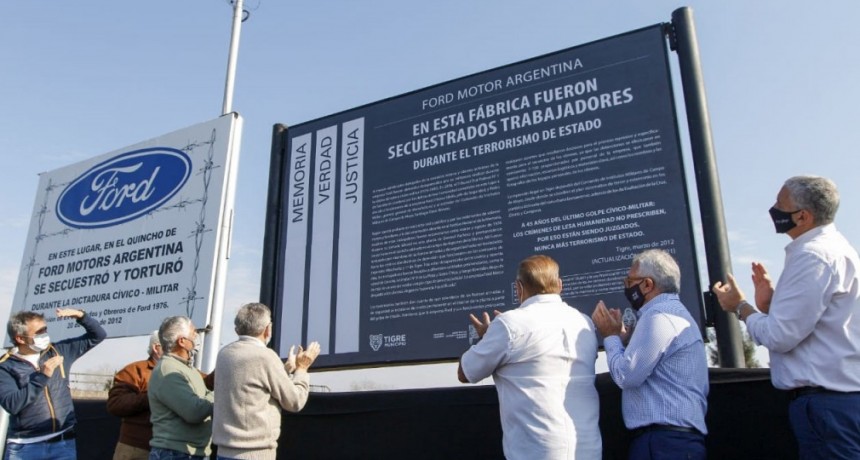 Se realizó el acto de reposición de señalización como Sitio de Memoria de la fábrica Ford