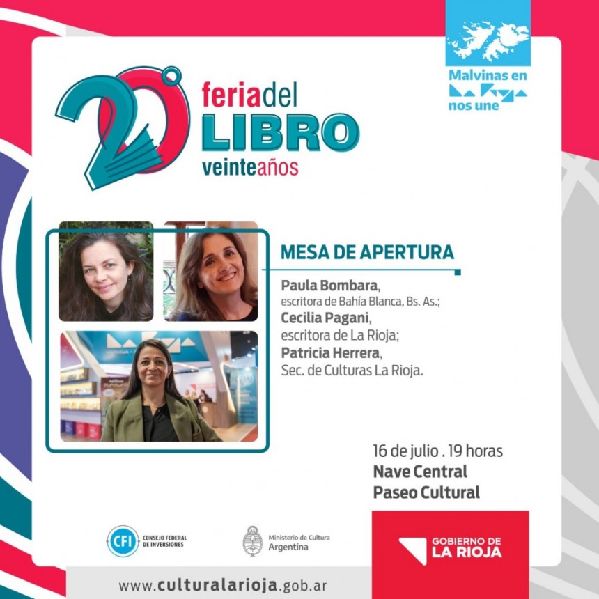 La Mesa Apertura de Feria del Libro se realizará este sábado 16 de julio desde las 19 