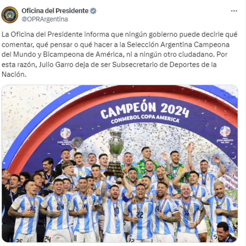 Echaron al funcionario que aseguraba que Messi y Tapia se debían disculpar con Francia