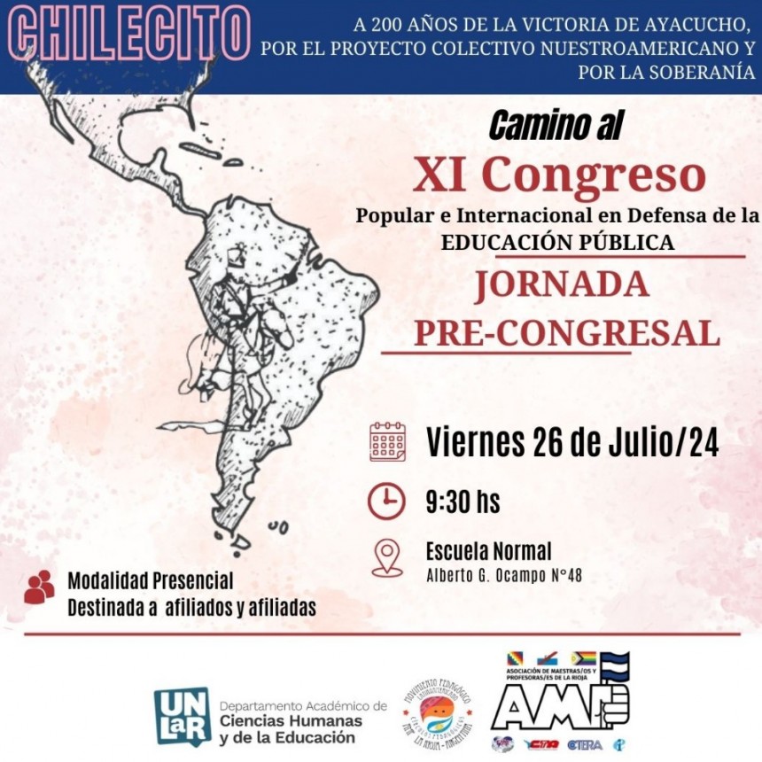 AMP desarrollará Pre-Congreso en Chilecito