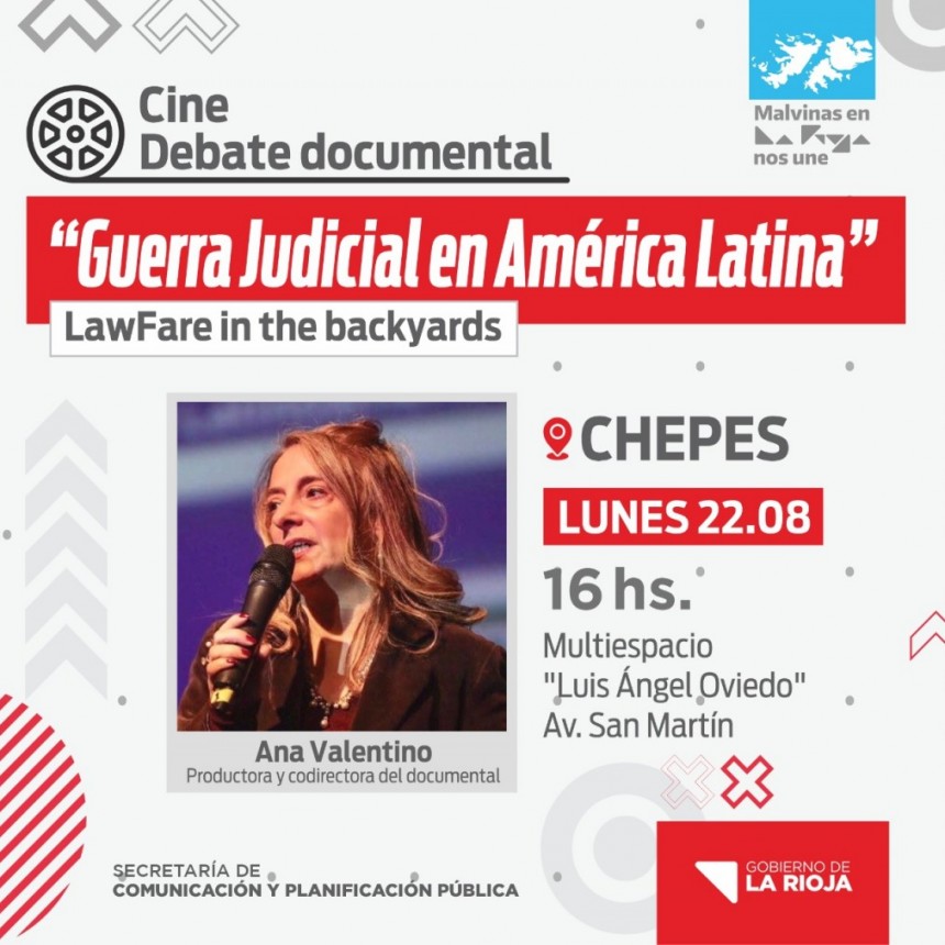 Invitan a la actividad Cine Debate-“Guerra Judicial en América Latina” Lawfare the backyards