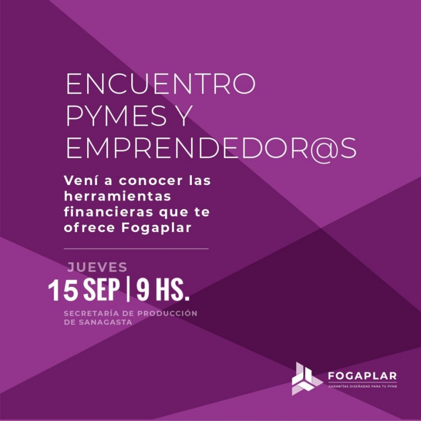 FOGAPLAR invita a Pymes y emprendedores a encuentro sobre herramientas financieras