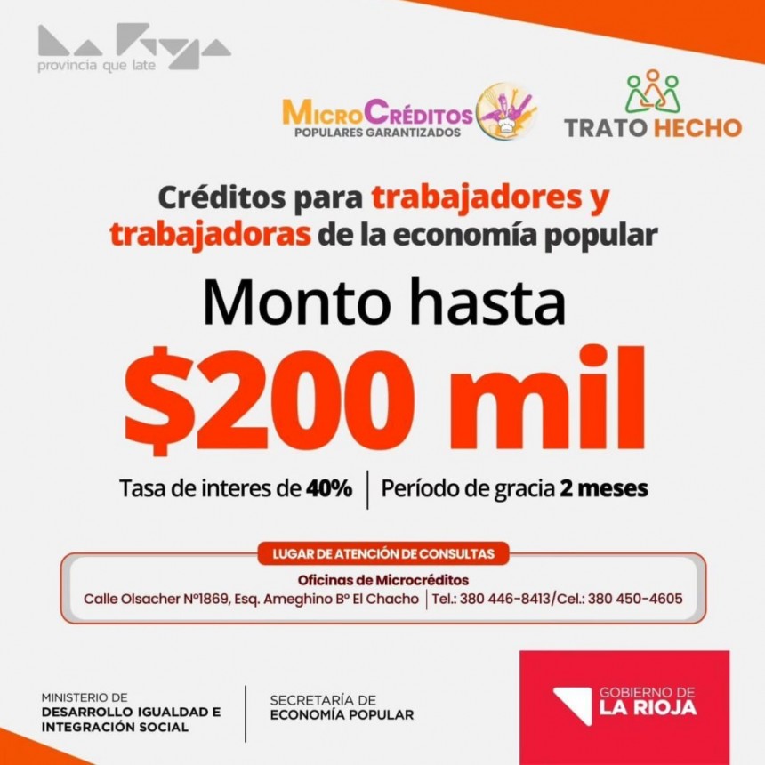 Se conocen detalles de los créditos destinados a trabajadores de la economía popular