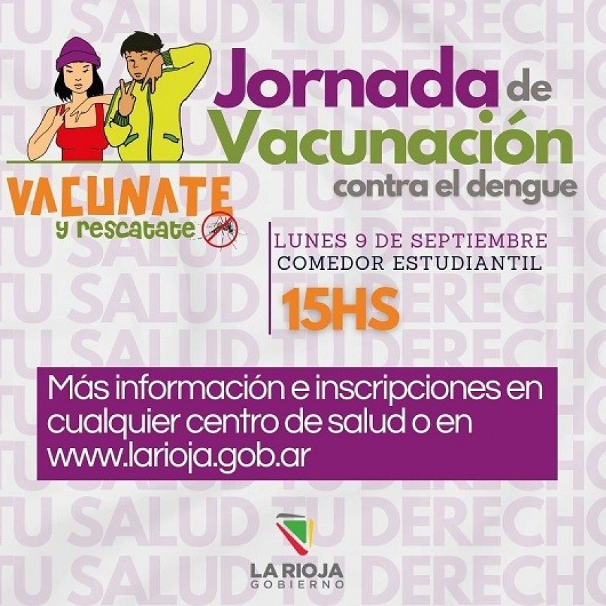  Se realizará jornada de vacunación contra el dengue en el Comedor Estudiantil
