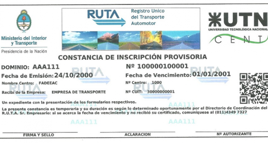 El Gobierno modificó el Registro Único de Transporte Automotor