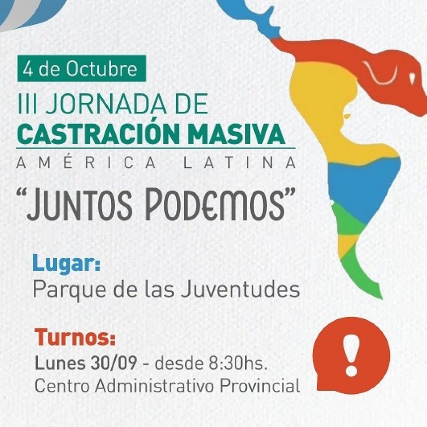 La Rioja participará de la III Jornada de Castración Masiva en América Latina