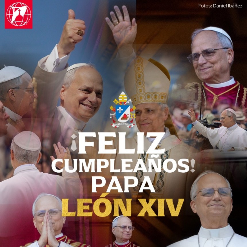 León XIV festejó sus 70 años rezando el Ángelus