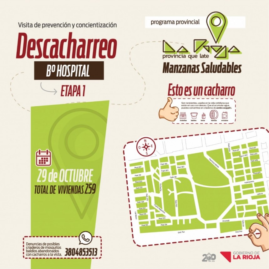 Comienzan las tareas de descacharreo en el B° Hospital