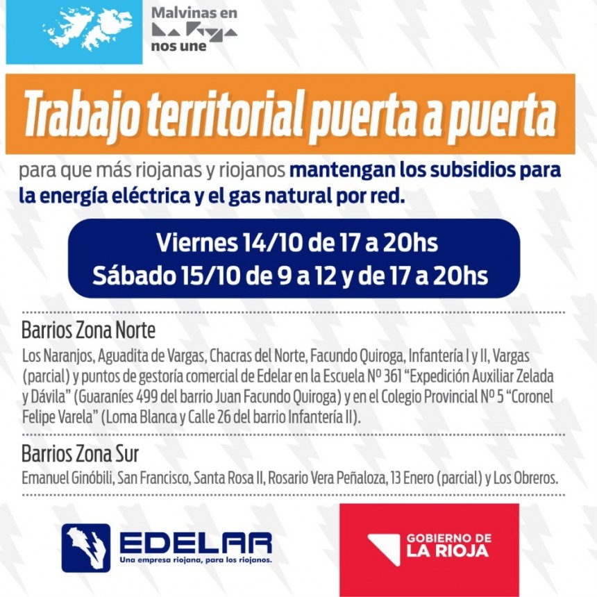 Este sábado Edelar continúa llevando un abordaje territorial en zona Norte y Sur