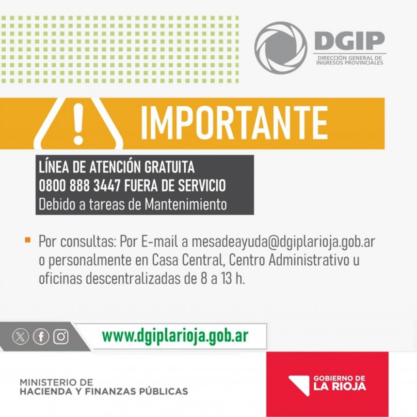 DGIP realiza tareas de mantenimiento en el 0800