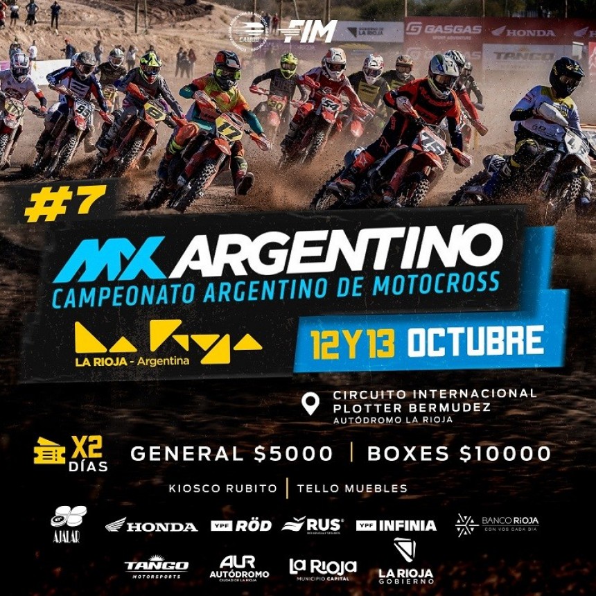 La Rioja vivirá la 7ma Fecha del Campeonato Argentino de Motocross