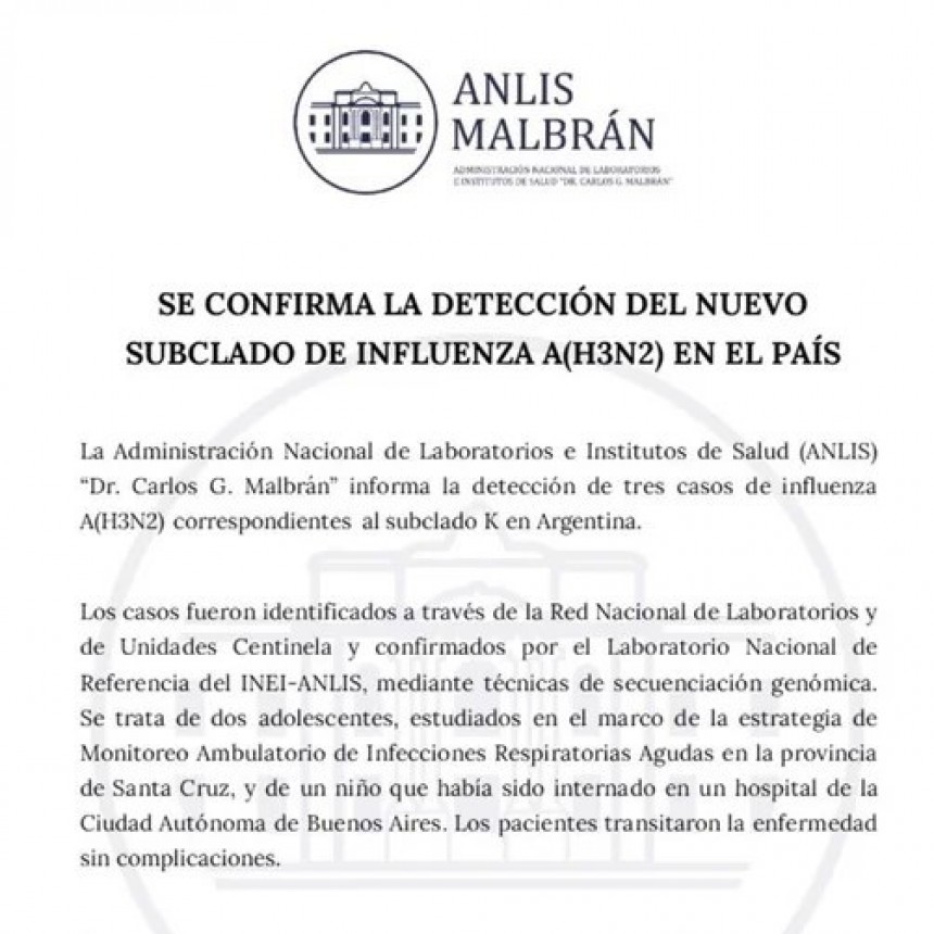 Confirman casos de la nueva influenza en Argentina